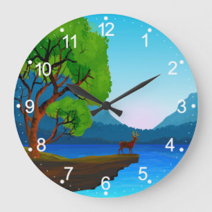 Nature Green Scenery Large Clock