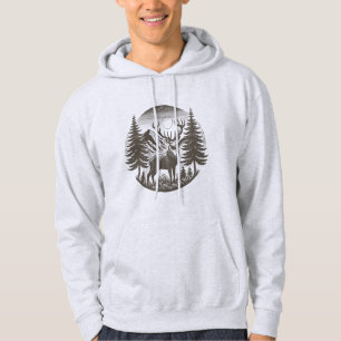   Nature Greys Deer Scene Ai Art  Hoodie