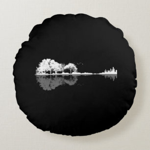 Nature Guitar Round Pillow