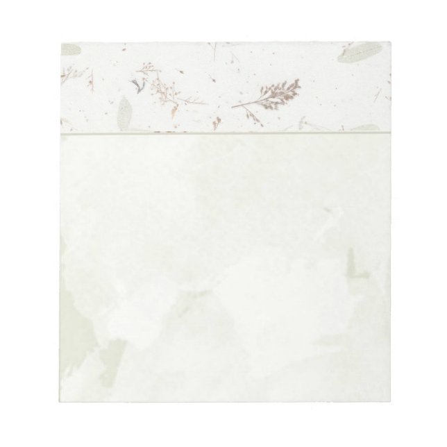 Nature Handmade Paper Look Green Leaves Botanical Notepad (Front)