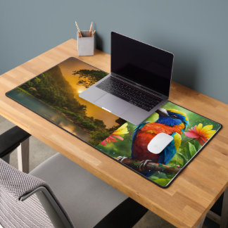 Nature Harmony Desk Mat: Bird & Sunshine. Mat