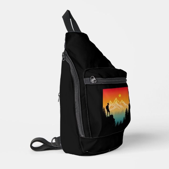Nature Hiking Mountain Forest Scenery Sling Bag (Left Corner)