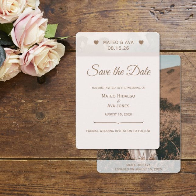 Nature Horses Photo Wedding Custom Save The Date (The front and back of the Wedding Save the Date (Add Your Photo))
