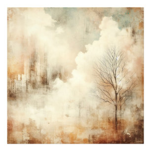 Nature In A City Scape Old Photo Graphic Design Print