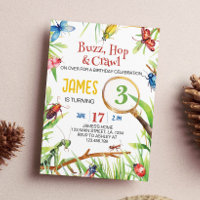 Nature Insect Bugs Birthday Invitation