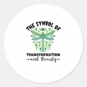 Nature Insect Dragonflies Transformation Beauty Dr Classic Round Sticker
