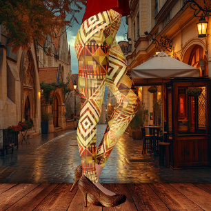 Nature Inspired Abstract Geometric Pattern Leggings