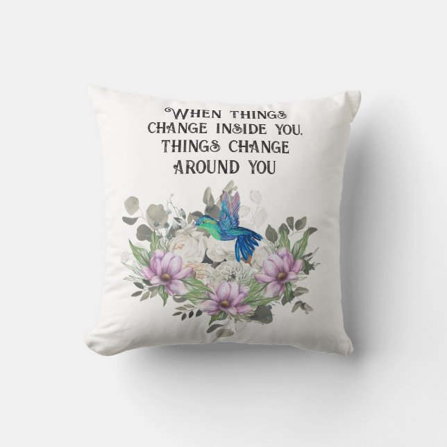 Nature-Inspired Art Print Throw Pillow (Front)
