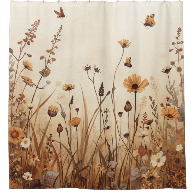 Nature Inspired Brown Rust Orange Wildflowers  (Front)