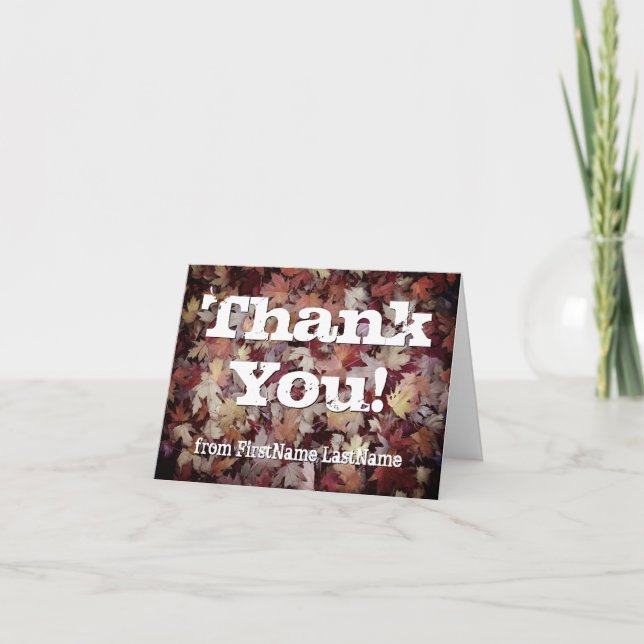 Nature-Inspired, Cabin Chic "Thank You!" Card (Front)