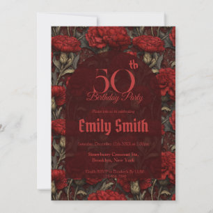 Nature Inspired Carnation Fantasy Wife’S Birthday Invitation