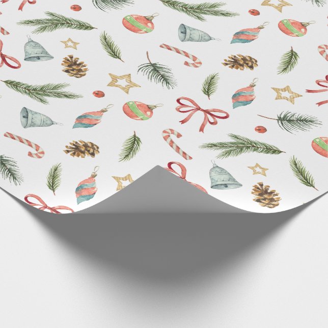 Nature Inspired Christmas Holiday Wrapping Paper (Corner)