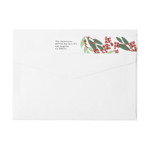 Nature-Inspired Christmas Return Address Wrap Around Label