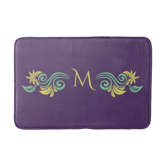 Nature-Inspired custom monogram bath mats (Front)