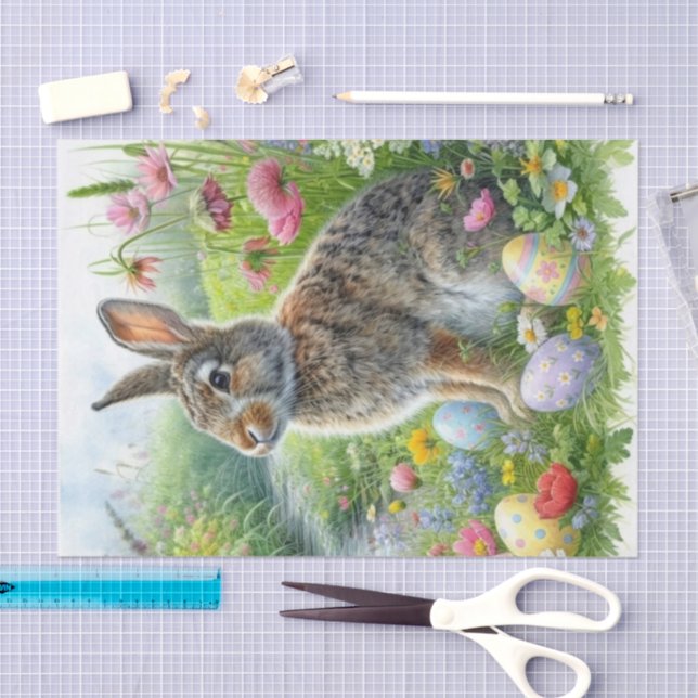 Nature Inspired Easter Eggs and Rabbit  Tissue Paper (Craft)