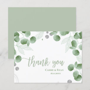 Nature-Inspired Eucalyptus Wedding Thank you Postcard