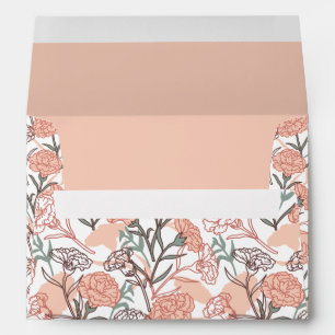 Nature Inspired Floral: Carnation Flower Pattern Envelope