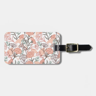 Nature Inspired Floral: Carnation Flower Pattern Luggage Tag