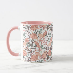 Nature Inspired Floral: Carnation Flower Pattern Mug