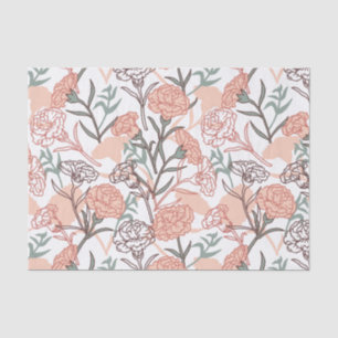 Nature Inspired Floral: Carnation Flower Pattern Tissue Paper
