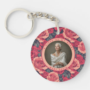 Nature-inspired Gifts For Dad Custom Photo Rose Keychain