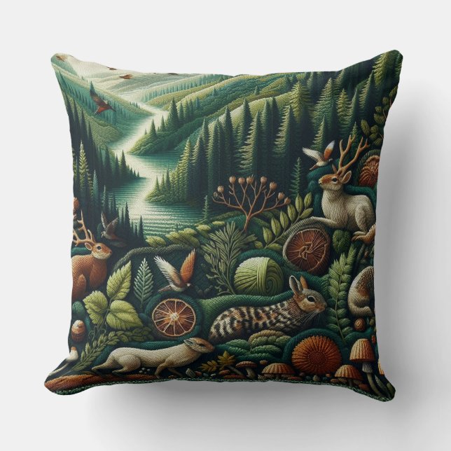 Nature-Inspired Knit Throw Pillow (Front)