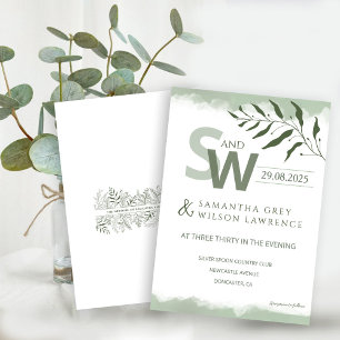 Nature inspired Minimalist  Wedding Invitation