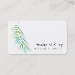 Nature Inspired Palm Leaf Greenery Business Card