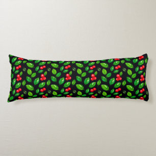 Nature-Inspired Pattern With Vibrant Green Leaves Body Pillow