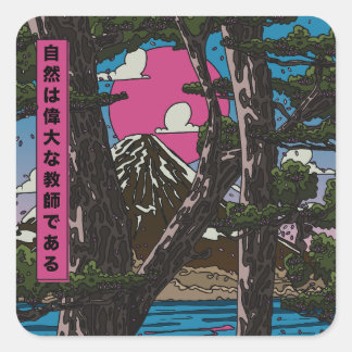 Nature is a great teacher square sticker