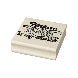 Nature is my Church Triple Moon Green Witch        Rubber Stamp