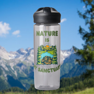 Nature Is My Sanctuary Hikers Anthem Water Bottle