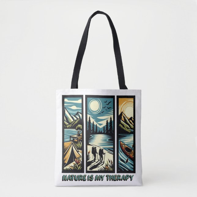 Nature Is My Therapy Tote Bag (Front)