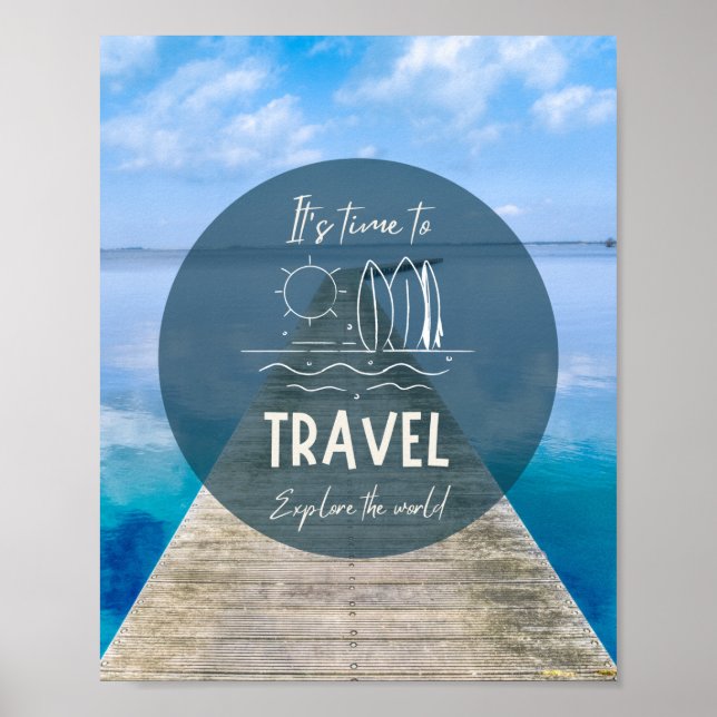 Nature It's Time To Travel Quote Poster (Front)