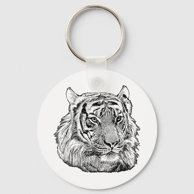 Nature Jungle Tiger Face safari animal wildlife Keychain (Front)