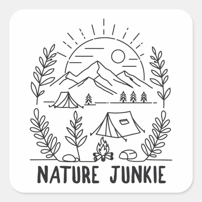 Nature Junkie Square Sticker (Front)