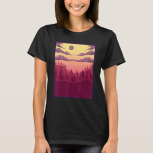 Nature Landscape Moon Wildlife Trees Moonlight For T-Shirt