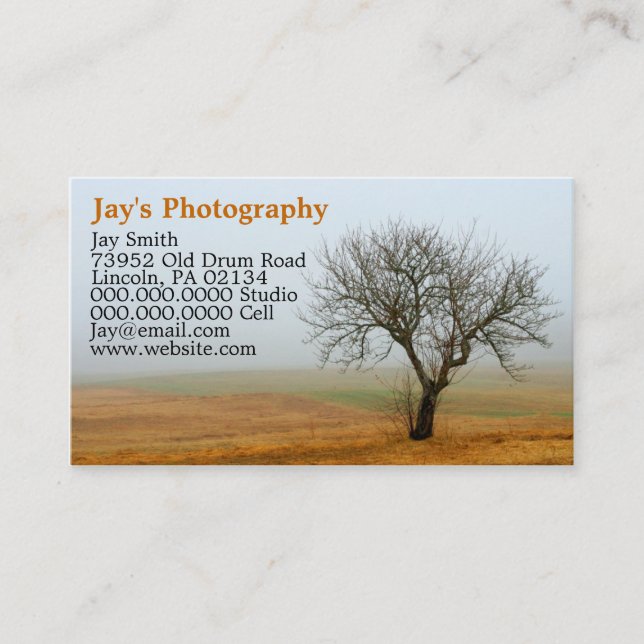 Nature Landscape Photography Business Cards (Front)