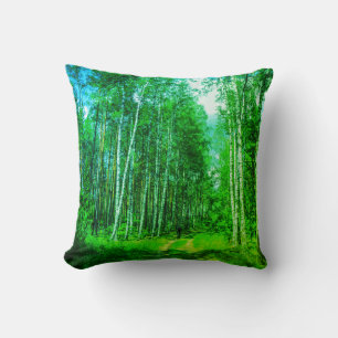 Nature Landscape Scenery Forest Birch Belarus Throw Pillow