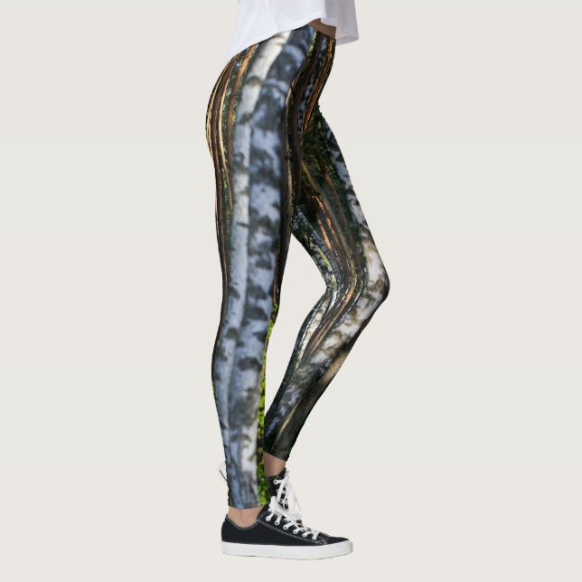 Nature Landscape Scenery Forest Birch Trees  Leggings (Right)