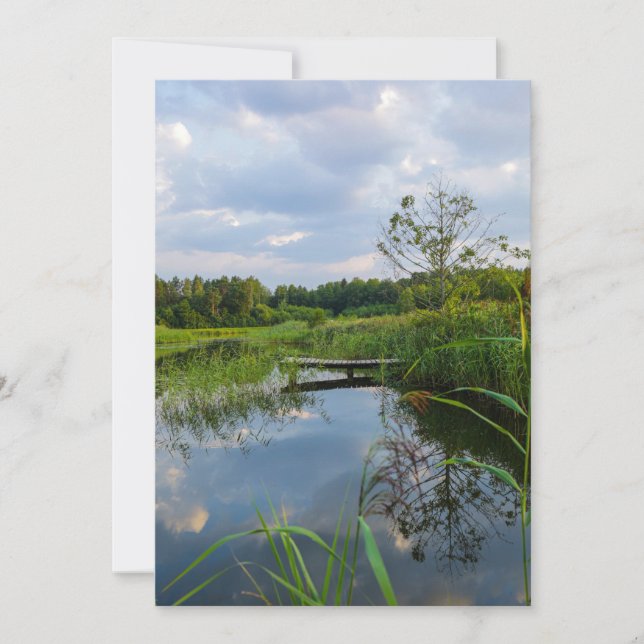 Nature Landscape Scenery Lake Belarus Flat Card (Front)