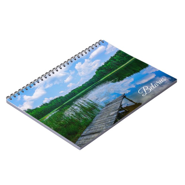 Nature Landscape Scenery Rural Belarus Lake Forest Notebook (Left Side)