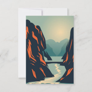 Nature landscape thank you card