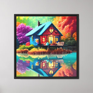 Nature Landscape with Lake and Autumn-38566 Canvas Print
