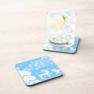 Nature Landscapes Seasons Winter Snowflake Deer Coaster