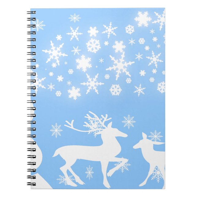 Nature  Landscapes  Seasons Winter Snowflake Deer Notebook (Front)