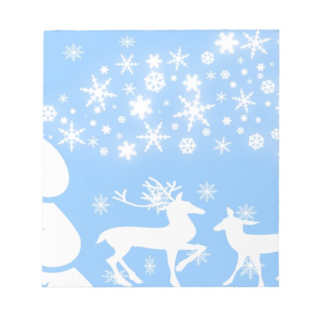 Nature  Landscapes  Seasons Winter Snowflake Deer Notepad (Front)