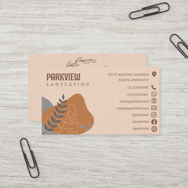 Nature Lanscape Pastel Colours  Business Card (Front/Back In Situ)