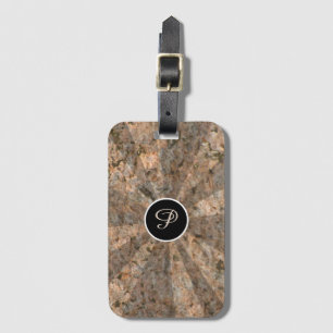 Nature Light Beams on Rock Texture any Initial Luggage Tag