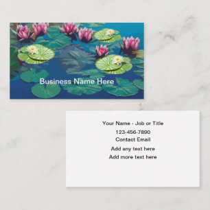 Nature Lily Pond Massage Wellness Business Cards